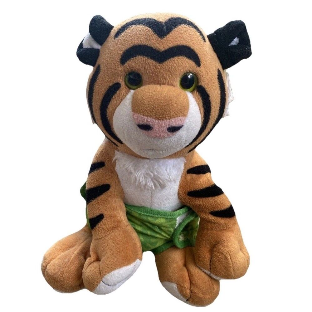 Baby Tiger Plush Stuffed Animal W/ Diaper Melissa & Doug 10" Orange Stripe Green
